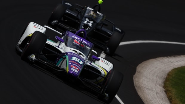 Takuma Sato remained the fastest driver of the week in Friday's third day of practice for the Indianapolis 500. Photo: IndyCar/Joe Skibinski.